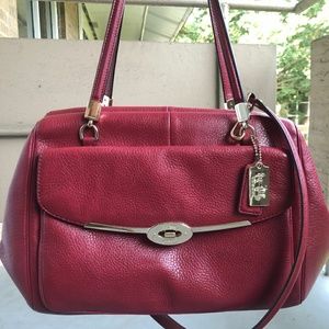 NEW w tags Pink / Red leather Coach purse